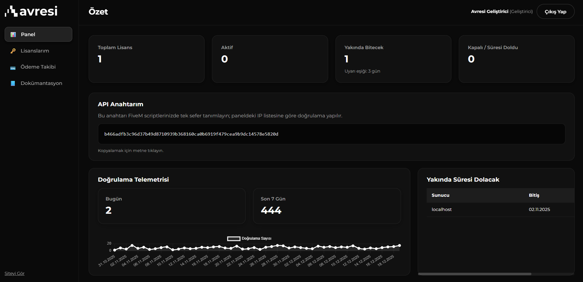 Ana Panel Görünümü